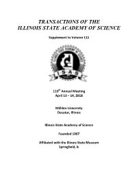 Transactions of the Illinois State Academy of Science