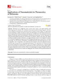 Applications of Nanomaterials for Theranostics of Melanoma