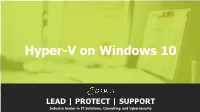 Hyper-V on Windows 10