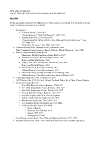 New Mills Library: Local History Material (Non-Book) for Reference