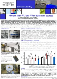 Photons from 252Cf and 241Am-Be Neutron Sources H