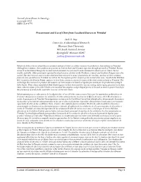 Procurement and Use of Chert from Localized Sources in Trinidad