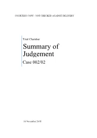 Trial Chamber Summary of Judgement