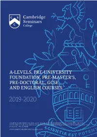 A-Levels, Pre-University Foundation, Pre-Master's