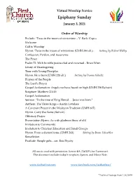 Epiphany Sunday January 3, 2021