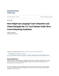 How Indigenous-Language Court Interpreters and Clients Navigate the U.S