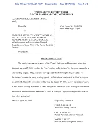 K:\My Documents\Cases\NSA\ACLU (ED Mich)\Stipulated Order.Wpd