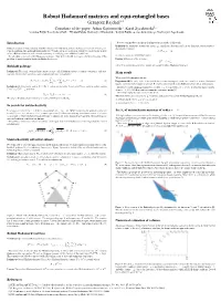 Robust Hadamard Matrices and Equi-Entangled Bases
