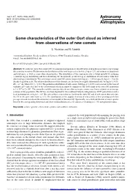 Some Characteristics of the Outer Oort Cloud As Inferred from Observations of New Comets