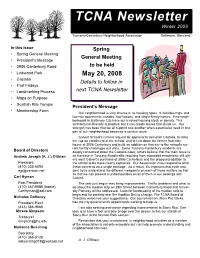 TCNA Newsletter • Maps on Purpose • Scottish Rite Temple President's Message • Membership Form Our Neighborhood Is Very Diverse in Its Housing Types