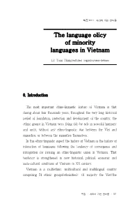 The Language Olicy of Minority Languages in Vietnam