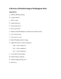 A Review of Redistricting in Washington State