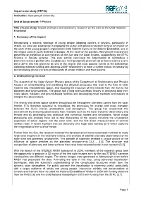 Aberystwyth University Unit of Assessment: 9 Physics Title of Case