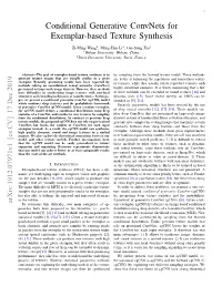 Conditional Generative Convnets for Exemplar-Based Texture Synthesis