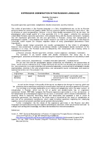 Expressive Ggemination in the Russian Language