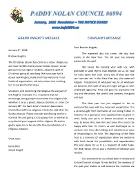 Grand Knight's Message Chaplain's Message