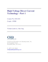 High-Voltage Direct Current Technology - Part 1