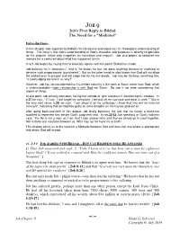 Job's First Reply to Bildad the Need for a “Mediator”