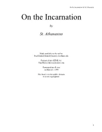 On the Incarnation- St. Athanasius