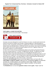 ? PDF Free Portlandia: a Guide for Visitors