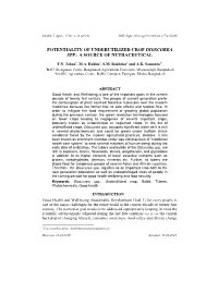 Potentiality of Underutilized Crop Dioscorea Spp.: a Source of Nutraceutical