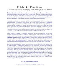 Public Art Practices a Reference Guide for Developing Public Art Programs and Projects