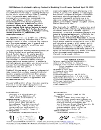 2000 Mathematical/Interdisciplinary Contest in Modeling Press Release Revised April 10, 2000