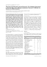Antigen Expression in Normal Skin and in Benign Cutaneous Tumours: a Marker for Sebaceous Differentiation