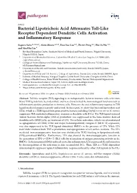 Bacterial Lipoteichoic Acid Attenuates Toll-Like Receptor Dependent Dendritic Cells Activation and Inflammatory Response