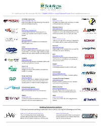 Building Automation Systems E Solutions Provides Building Automation to Our Clients Utilizing the Following Control Lines