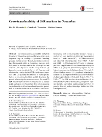 Cross-Transferability of SSR Markers in Osmanthus