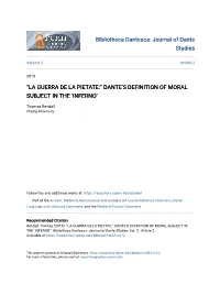 Dante's Definition of Moral Subject In