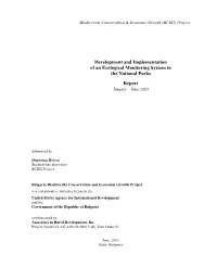 Development and Implementation of an Ecological Monitoring System in the National Parks Report January – June, 2003