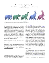 Geometric Modeling in Shape Space