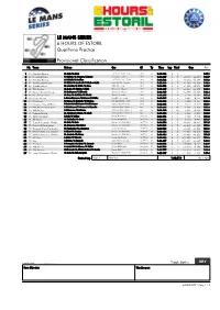 LE MANS SERIES 6 HOURS of ESTORIL Qualifying Practice