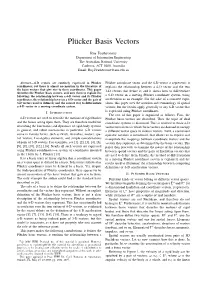 Pl¨Ucker Basis Vectors