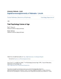 Trait Psychology Comes of Age