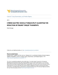 Hybrid Electric Vehicle Torque Split Algorithm for Reduction of Engine Torque Transients