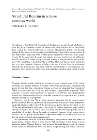 Structural Realism in a More Complex World