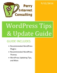 Wordpress Tips & Update Guide