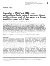 Association of XRCC3 and XRCC4 Gene Polymorphisms, Family History