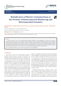 Bioindicators of Marine Contaminations at the Frontier of Environmental Monitoring and Environmental Genomics