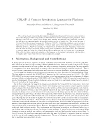 CSL4P: a Contract Specification Language for Platforms