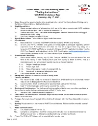CYC to NHYC Race Sailing Instructions