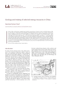 Geology and Mining of Selected Energy Resources in China