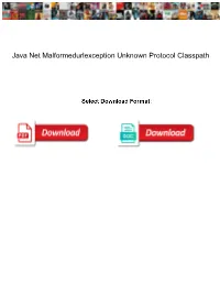 Java Net Malformedurlexception Unknown Protocol Classpath