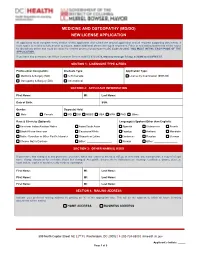 (Md/Do) New License Application