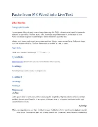 Paste from Word