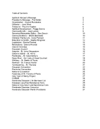 Table of Contents