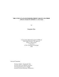 The S Tudy of Apo-Enzyme/Prosthetic Groups and Their Applications in Chemical Analysis